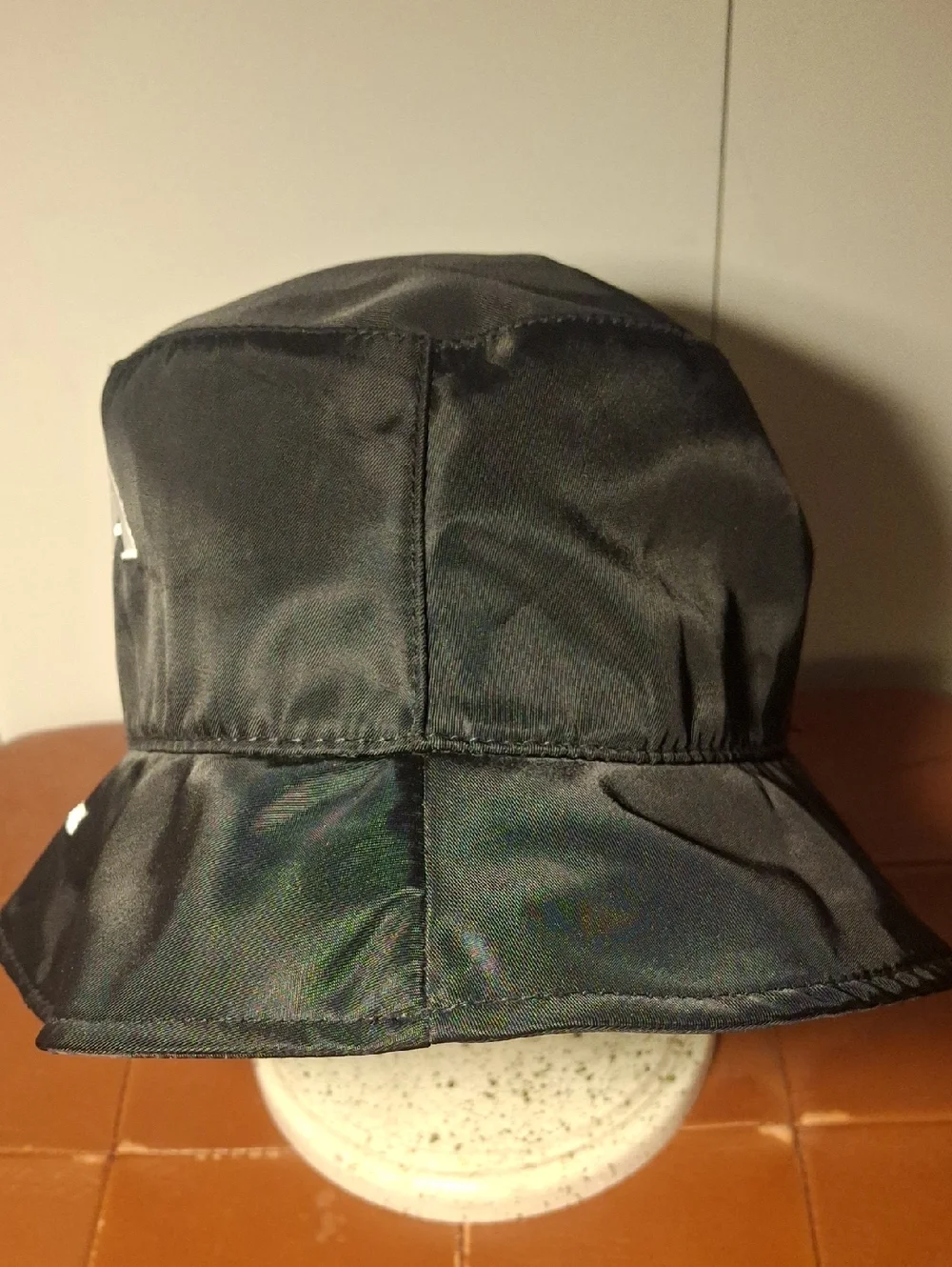 PRADA Milano Black Logo Rain Bucket Hat - Picture 3 of 6